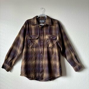 David Taylor Brown Flannel Shirt Jacket – Size L